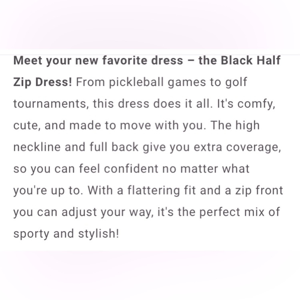 Half-Zip Casual Dress Sporty | Tennis | Everyday | Versatile Stylish | Brand New - Picture 9 of 13